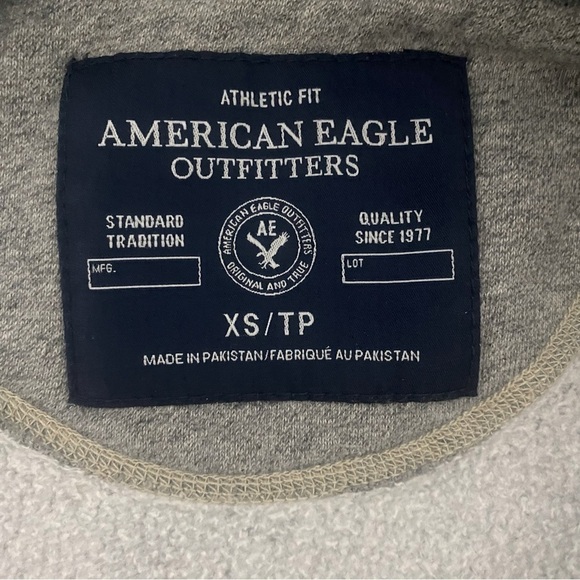 American Eagle Athletic Fit Cardigan Sweater XS Y2K Elbow Patches, Thick EUC - Picture 2 of 13